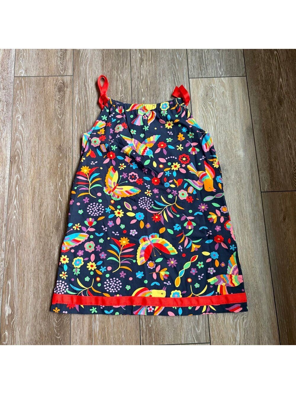 Hanna Andersson Girls Size 130 Butterfly Floral Sundress